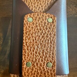 Willow Craft Goods Mini Wask Leather Wallet - Whiskey Dollaro & Dark Mahogony